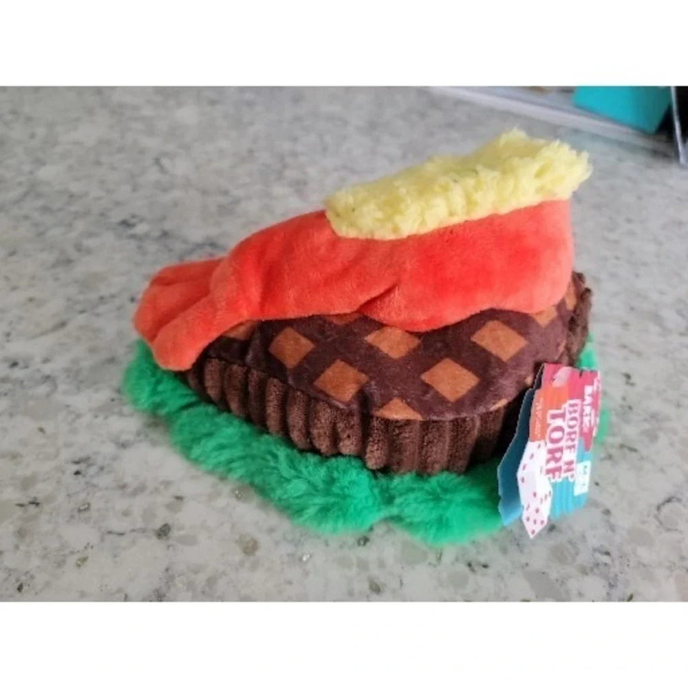 Bark Box Borf N Turf Steak and Shrimp‎ Plush Dog Toy Squeaker Crinkle M-L NWT